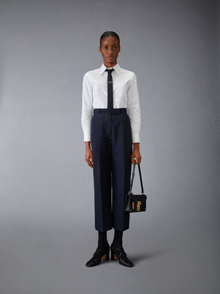 SCHOOL UNIFORM HIGH WAISTED TROUSERS NAVY