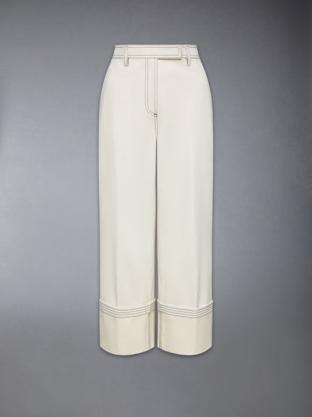 SELVEDGE DENIM WIDE LEG TROUSER WHITE