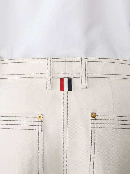 SELVEDGE DENIM WIDE LEG TROUSER WHITE