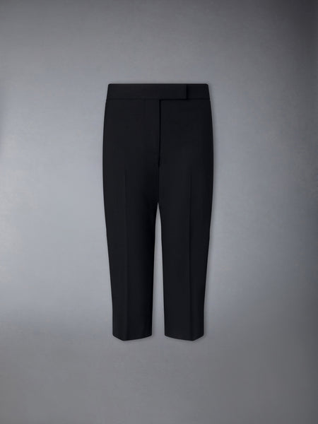 HOPSACK SUITING LOWRISE CROPPED TROUSER BLACK