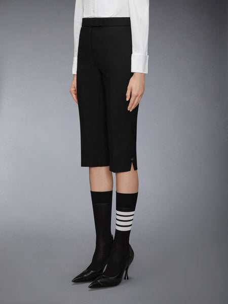 HOPSACK SUITING LOWRISE CROPPED TROUSER BLACK