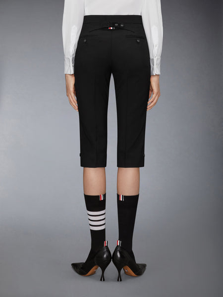 HOPSACK SUITING LOWRISE CROPPED TROUSER BLACK