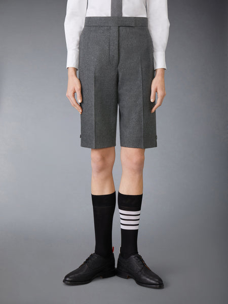 SOLID WOOL FLANNEL BERMUDA SHORT DARK GREY