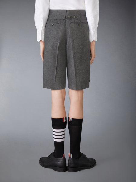 SOLID WOOL FLANNEL BERMUDA SHORT DARK GREY