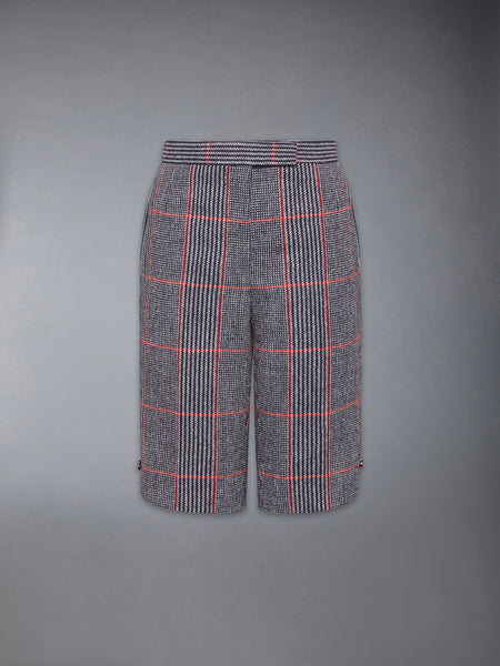 OVERSIZED CHECK HUNTING TWEED BERMUDA SHORT RWBWHT