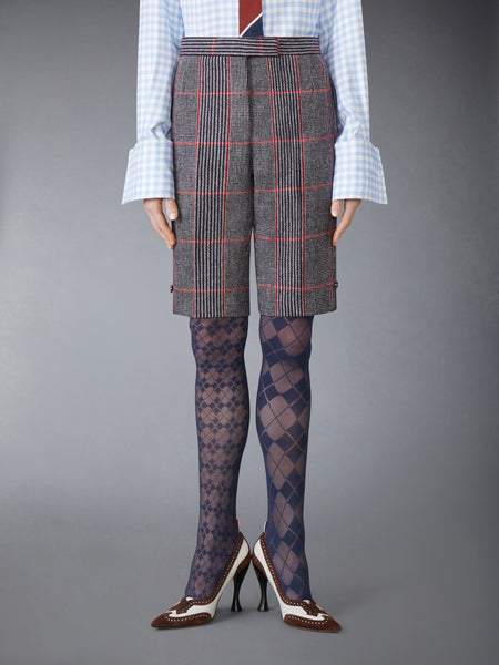OVERSIZED CHECK HUNTING TWEED BERMUDA SHORT RWBWHT