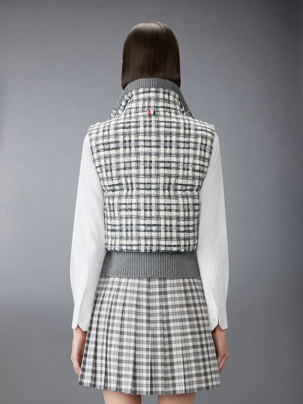 SHEER ORGANZA RIBBON TWEED CROPPED DOWN FILLED VEST - image 3