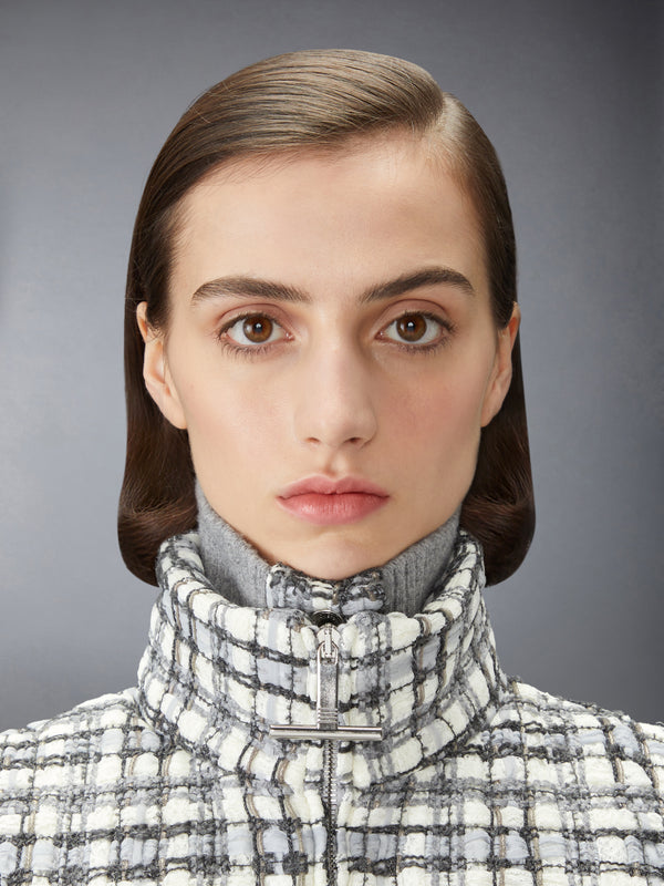 SHEER ORGANZA RIBBON TWEED CROPPED DOWN FILLED VEST - image 5
