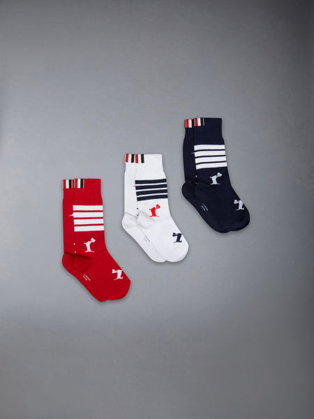 CHILDREN'S 3-PACK INTARSIA HECTOR SOCKS RWBWHT