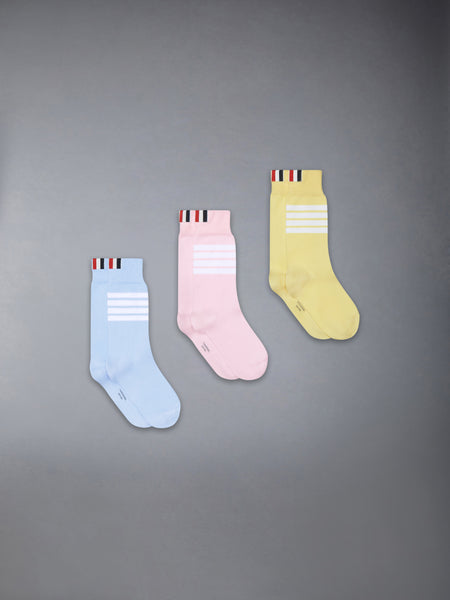 CHILDREN'S COTTON 3-PACK 4-BAR KNEE HIGH SOCKS SEASONAL MULTI