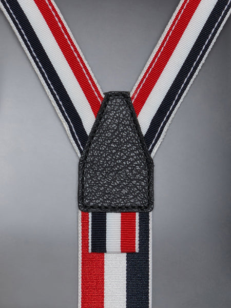 Children's 24mm Poly Grosgrain Stripe Suspender RWBWHT