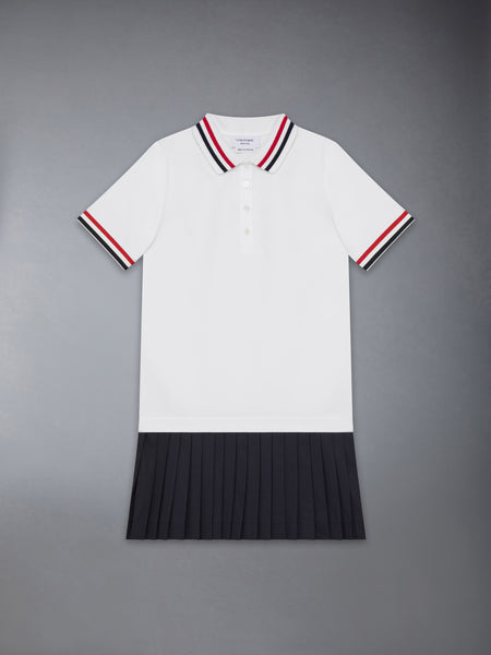 OXFORD PLEATED DRESS WHITE