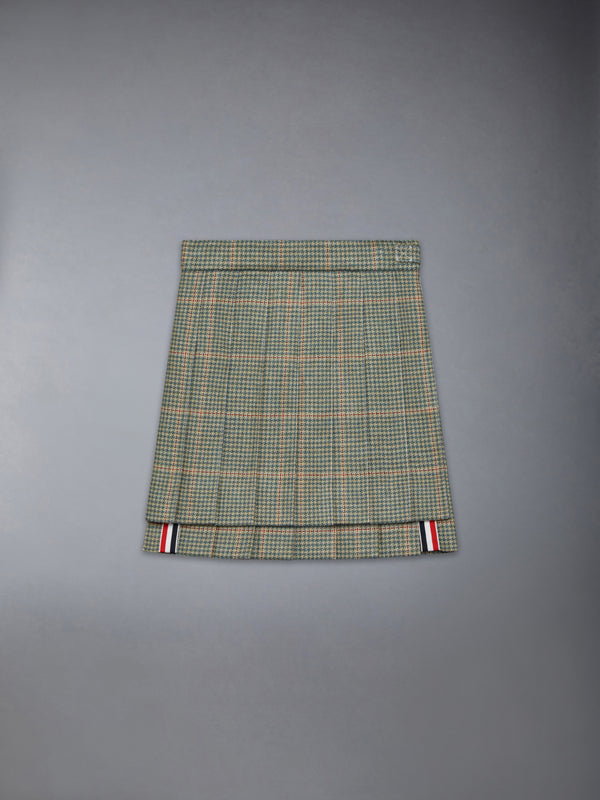 CHILDREN'S HERRINGBONE CHEVIOT TWEED PLEATED MINI SKIRT - featured image