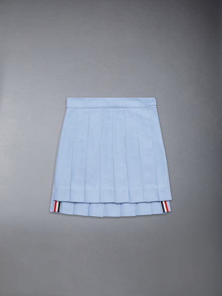CHILDREN'S CANVAS PLEATED MINI SKIRT LIGHT BLUE