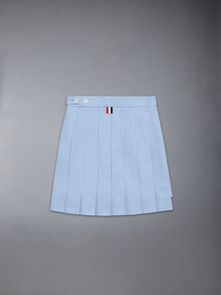 CHILDREN'S CANVAS PLEATED MINI SKIRT LIGHT BLUE