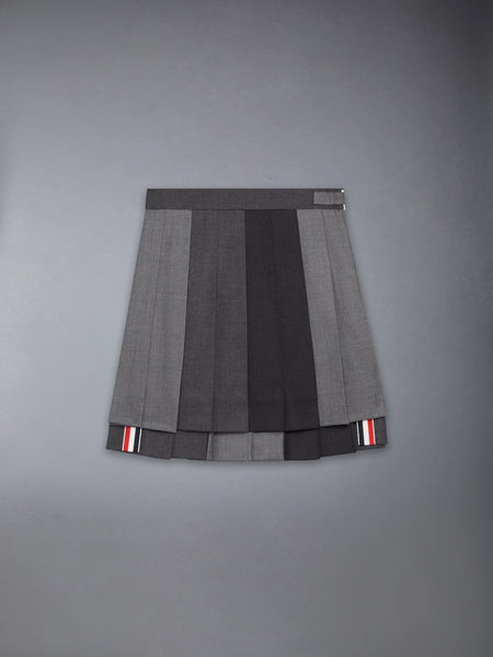 CHILDREN'S FUNMIX TWILL PLEATED MINI SKIRT MED GREY