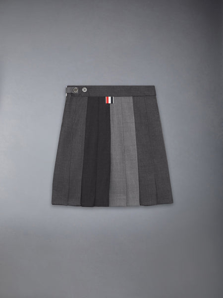 CHILDREN'S FUNMIX TWILL PLEATED MINI SKIRT MED GREY