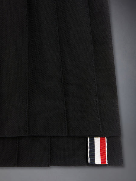 CHILDREN'S PIQUE SUITING PLEATED MINI SKIRT BLACK