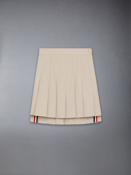 コットン スーツ プリーツ ミニスカート ベージュ