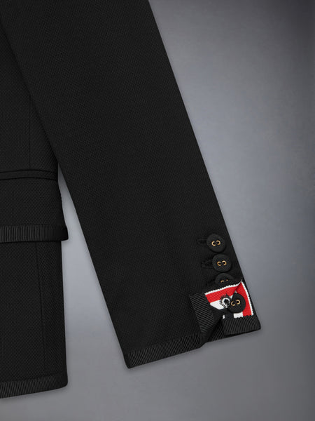 CHILDREN'S CLASSIC PIQUE SUITING TUXEDO JACKET BLACK