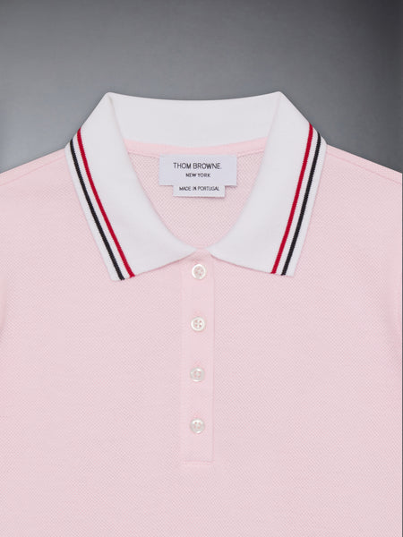 PIQUE PLEATED POLO DRESS LT PINK