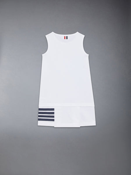 CHILDREN'S JERSEY 4-BAR RINGER TANK DRESS WHITE