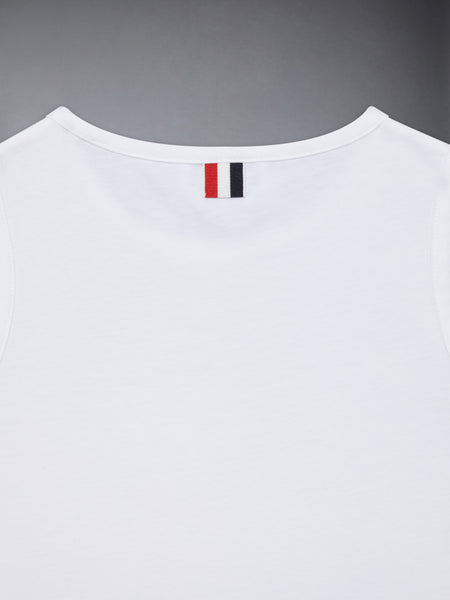 CHILDREN'S JERSEY 4-BAR RINGER TANK DRESS WHITE