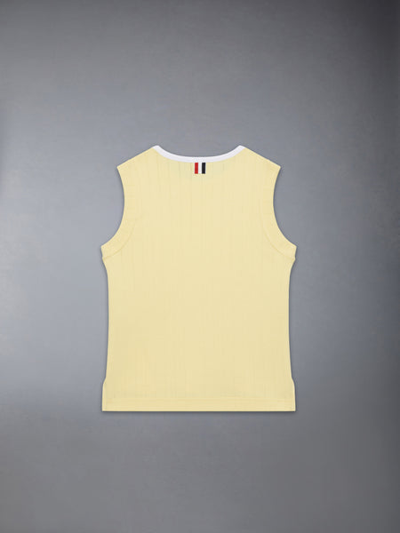 CHILDREN'S POINTELLE RINGER TANK TOP YELLOW