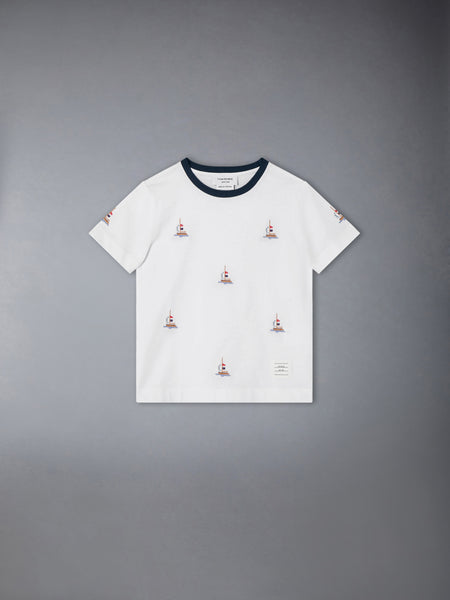 CHILDREN'S SAILBOAT STITCH TEE WHITE