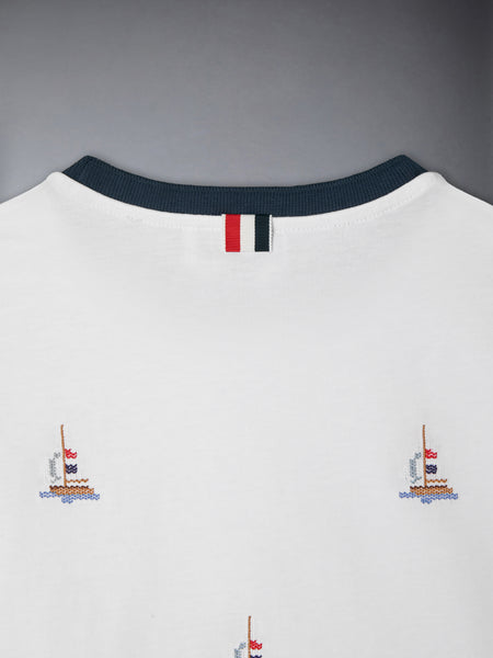 CHILDREN'S SAILBOAT STITCH TEE WHITE