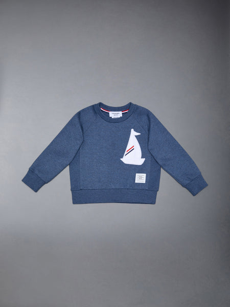 Kid's Classic Loopback Embroidery Patch Sweatshirt DEEP BLUE