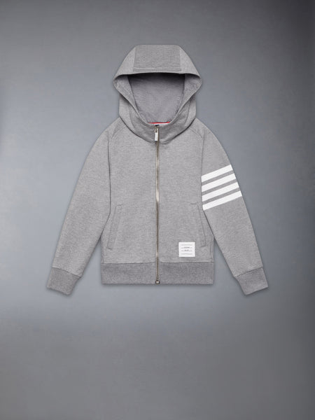 CHILDREN'S CLASSIC LOOPBACK 4-BAR FULL ZIP HOODIE MED GREY