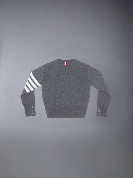 CHILDREN'S CASHMERE 4-BAR PULLOVER MED GREY
