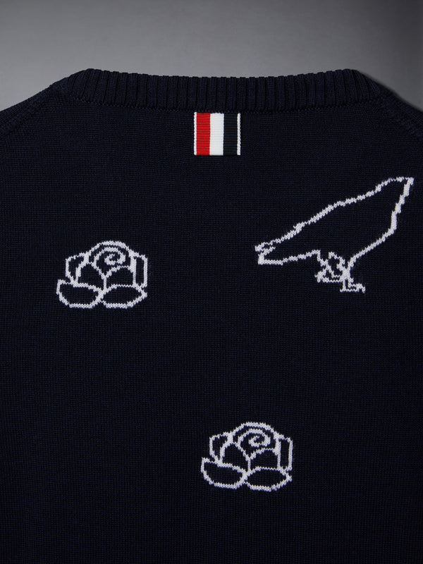 FINE MERINO WOOL ROSE AND RAVEN PULLOVER - image 4
