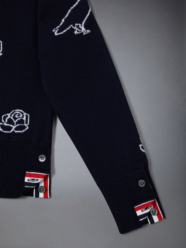 FINE MERINO WOOL ROSE AND RAVEN PULLOVER - image 5