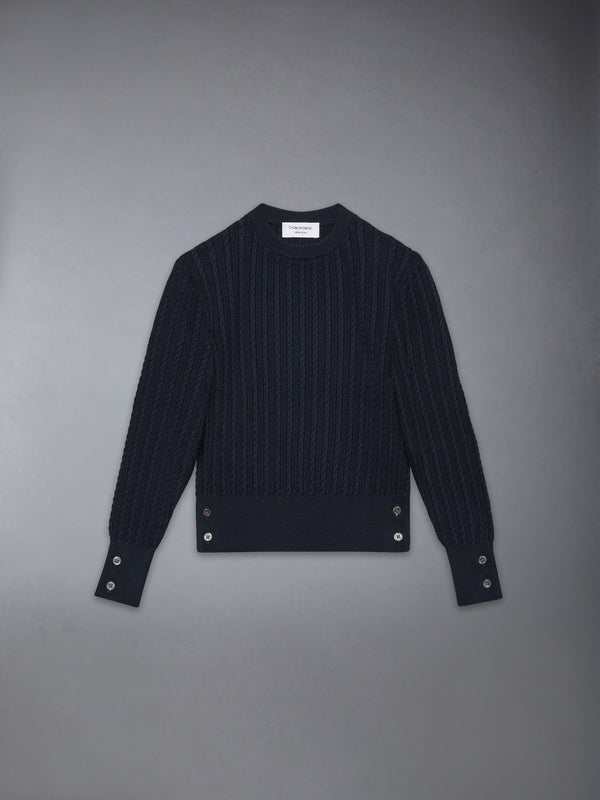CHILDREN'S COTTON CABLE KNIT PULLOVER - featured image