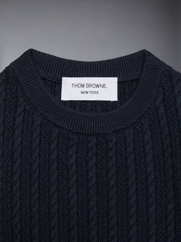 CHILDREN'S COTTON CABLE KNIT PULLOVER - image 3