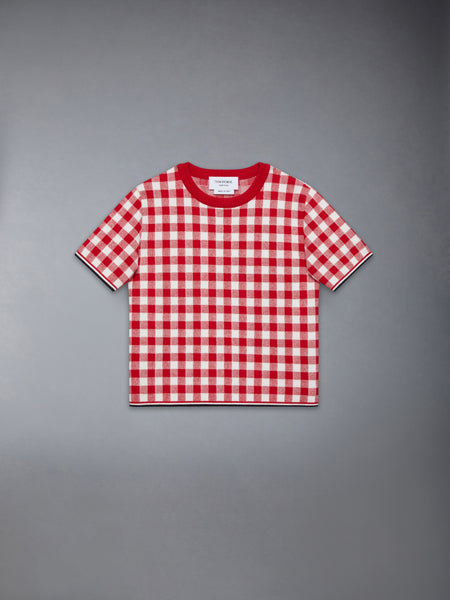 CHILDREN'S COTTON SHORT SLEEVE SWEATER RED