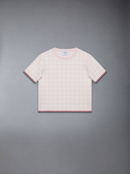 CHILDREN'S COTTON SHORT SLEEVE SWEATER LIGHT PINK