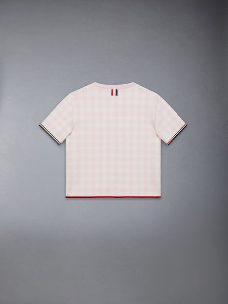 CHILDREN'S COTTON SHORT SLEEVE SWEATER LIGHT PINK