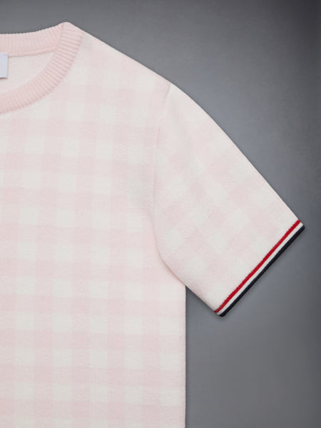 CHILDREN'S COTTON SHORT SLEEVE SWEATER LIGHT PINK