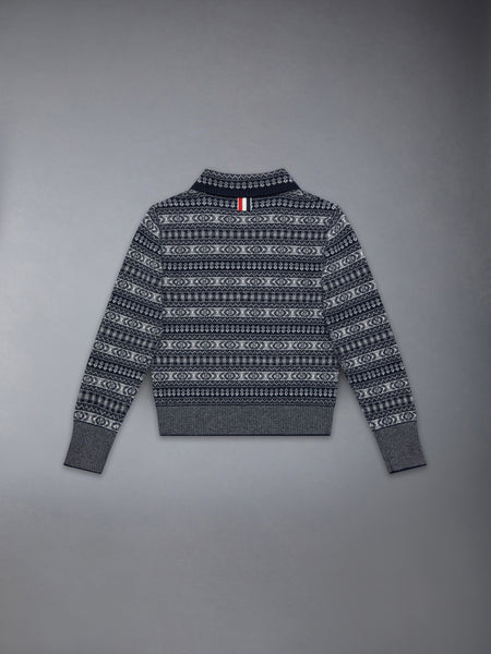 CHILDREN'S FAIR ISLE FINE MERINO PULLOVER NAVY