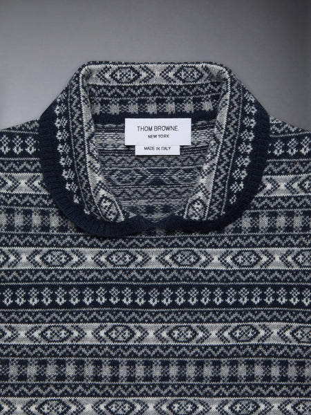 CHILDREN'S FAIR ISLE FINE MERINO PULLOVER NAVY