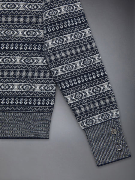 CHILDREN'S FAIR ISLE FINE MERINO PULLOVER NAVY