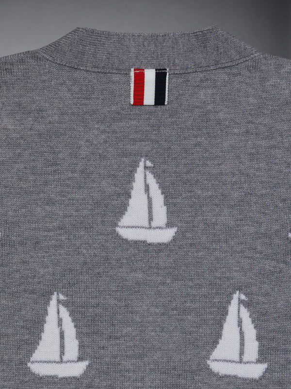 Kid's Fine Merino Half Drop V-Neck Cardigan - image 4