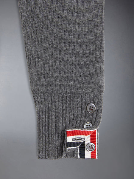 CHILDREN'S MILANO STITCH 4-BAR V-NECK CARDIGAN MED GREY