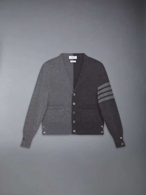 CHILDREN'S FUNMIX WOOL 4-BAR V-NECK CARDIGAN - featured image