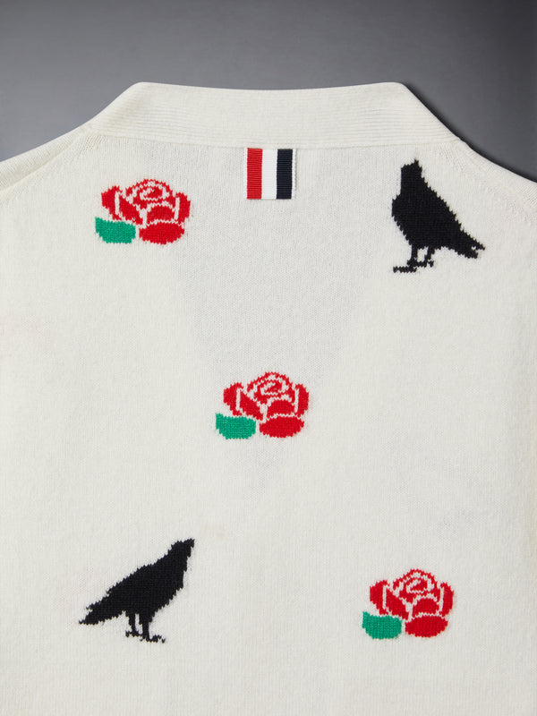 MERINO WOOL ROSE AND RAVEN CARDIGAN - image 5