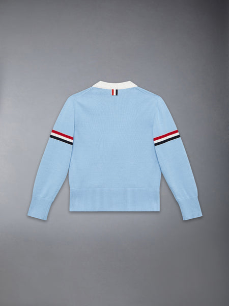 CHILDREN'S COTTON CLASSIC V NECK CARDIGAN LIGHT BLUE