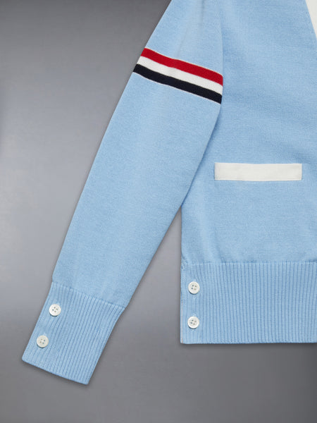 CHILDREN'S COTTON CLASSIC V NECK CARDIGAN LIGHT BLUE